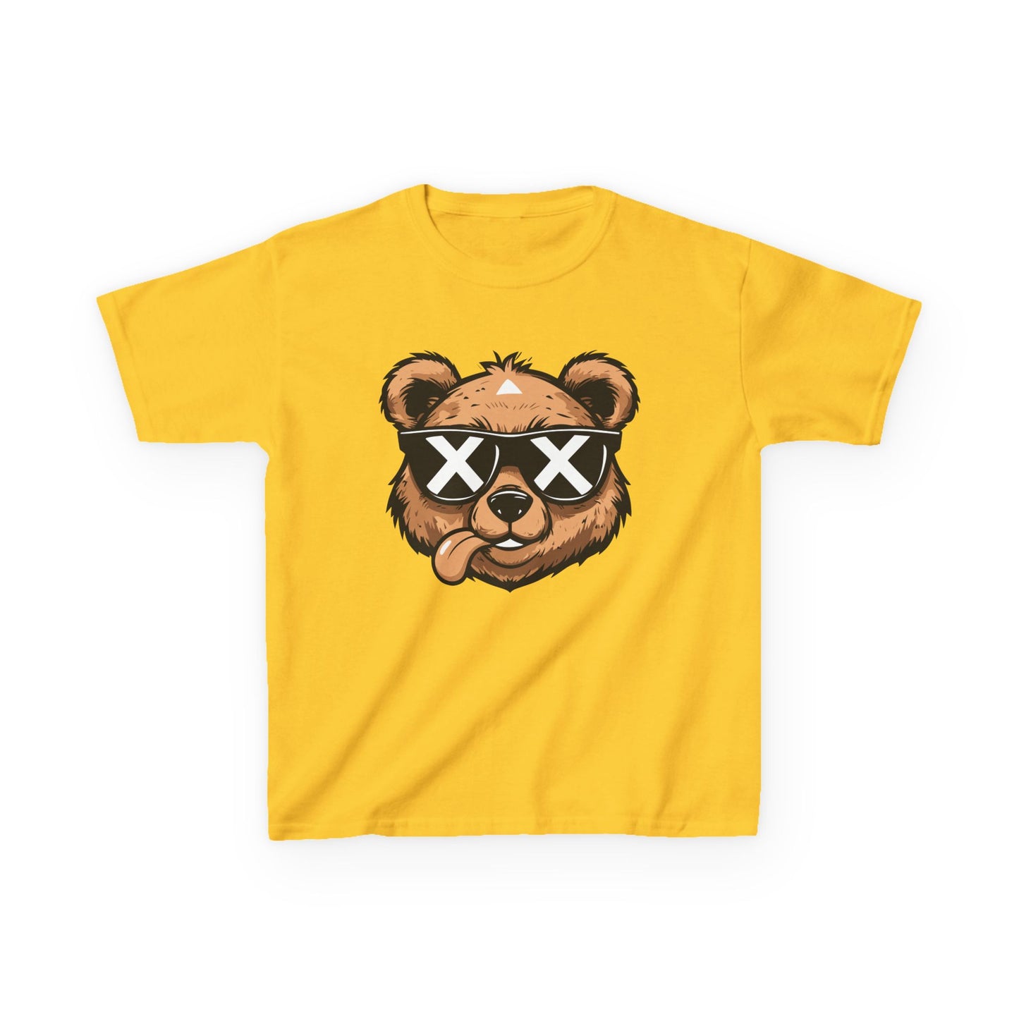 Cool Bear Graphic Kids Tee - Trendy Heavy Cotton Shirt for Fun Adventures