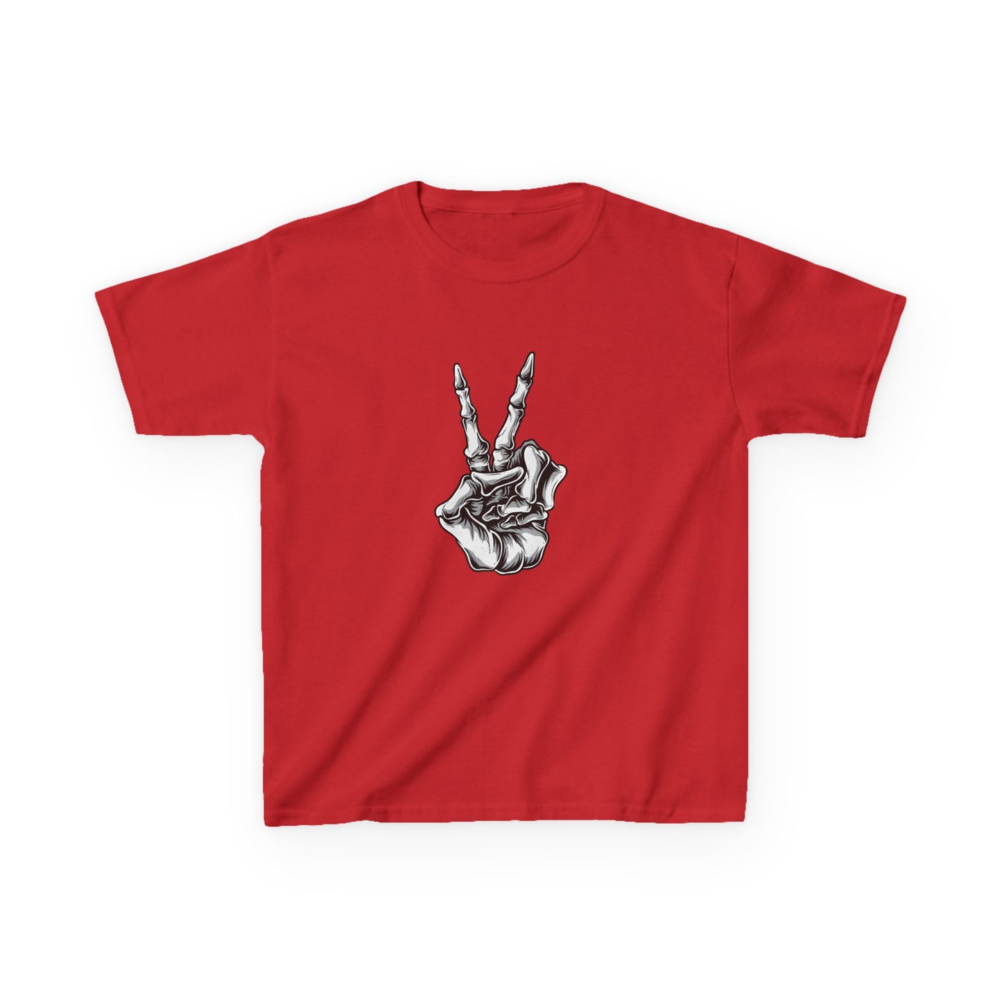 Kids Rock On Heavy Cotton Tee - Skeleton Hand Design