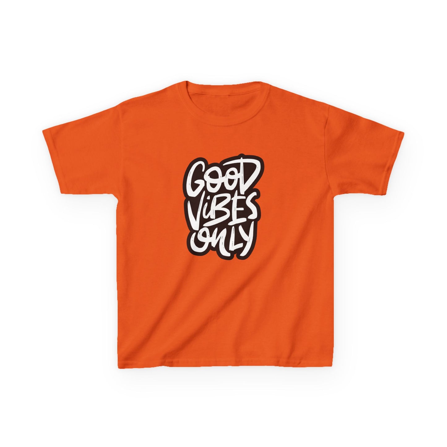 Good Vibes Only Kids Heavy Cotton Tee - Positive Message T-Shirt for Fun and Play