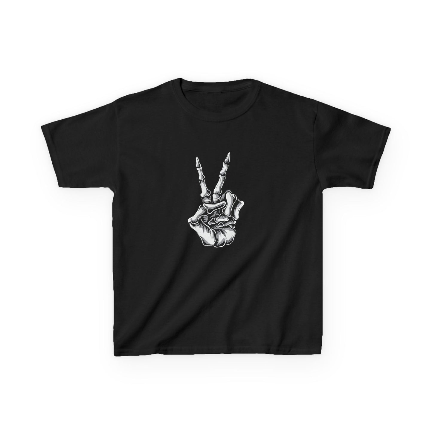 Kids Rock On Heavy Cotton Tee - Skeleton Hand Design