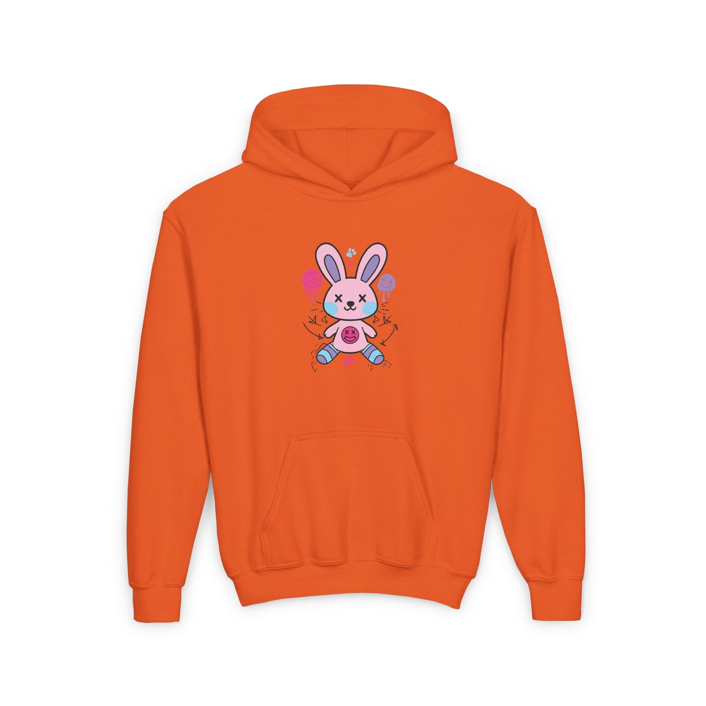 Adorable Bunny Design Youth Heavy Blend Hooded Sweatshirt - Perfect for Springtime and Easter Celebrations