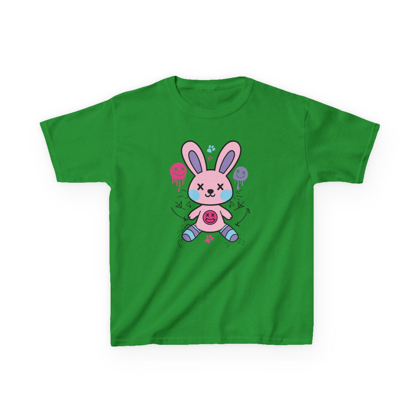 Cute Bunny Kids Heavy Cotton Tee - Fun & Playful Design for Spring Celebrations