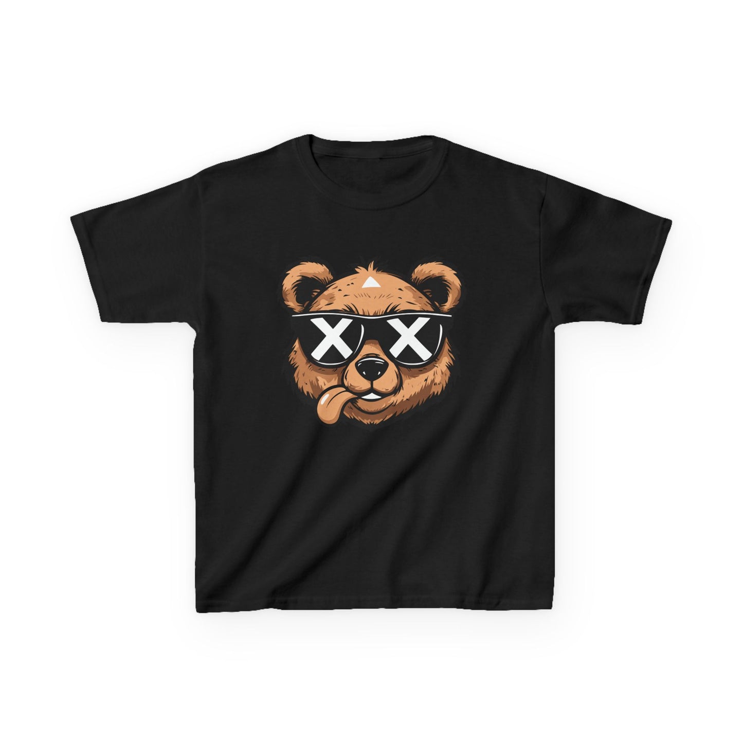 Cool Bear Graphic Kids Tee - Trendy Heavy Cotton Shirt for Fun Adventures