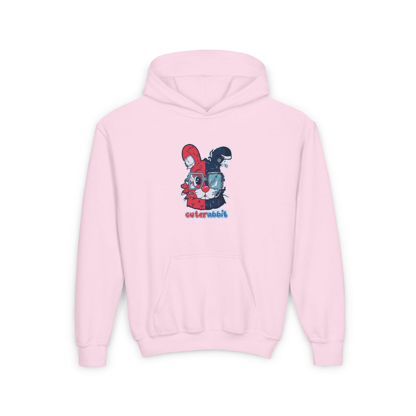 Youth Heavy Blend Hoodie - Cute Rabbit Graphic Design