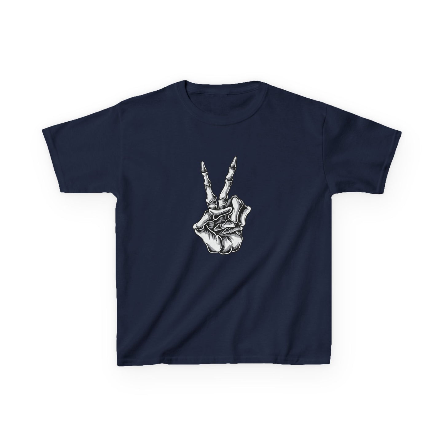 Kids Rock On Heavy Cotton Tee - Skeleton Hand Design