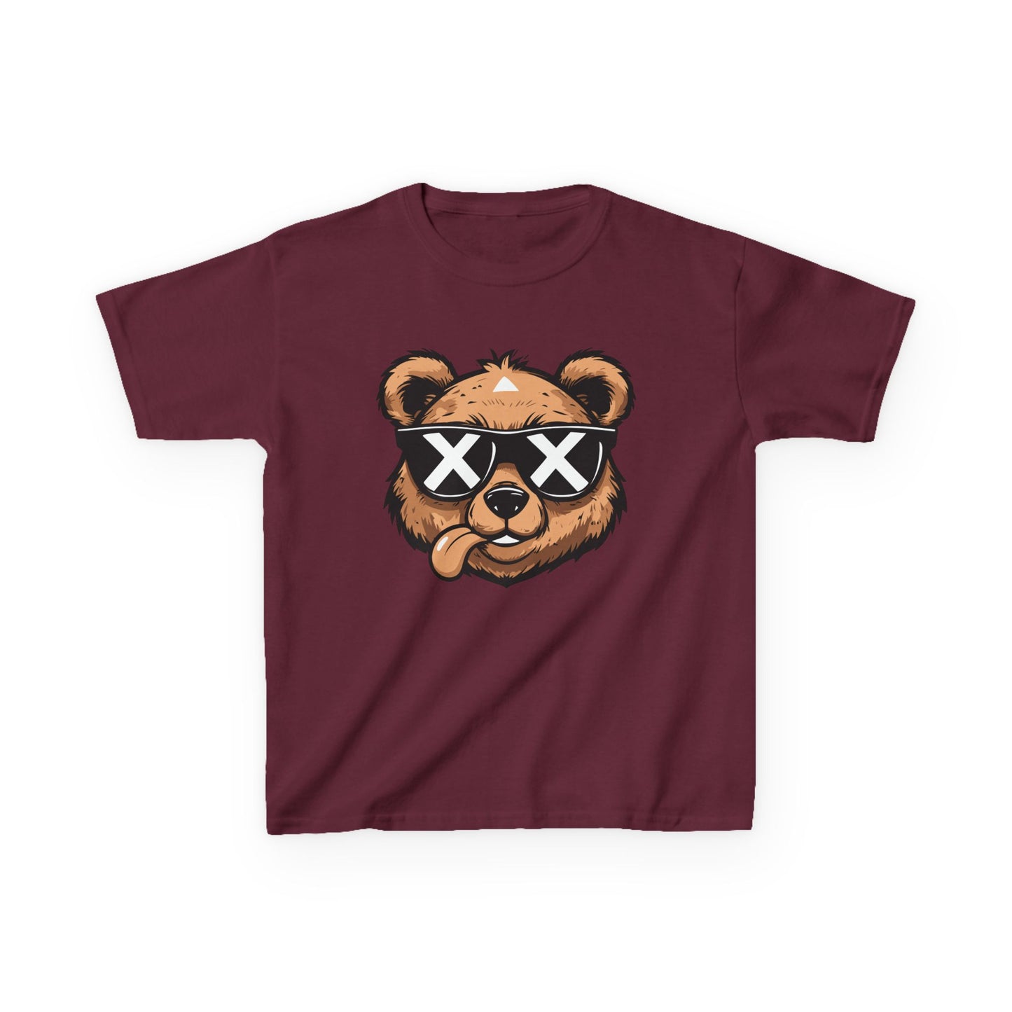 Cool Bear Graphic Kids Tee - Trendy Heavy Cotton Shirt for Fun Adventures