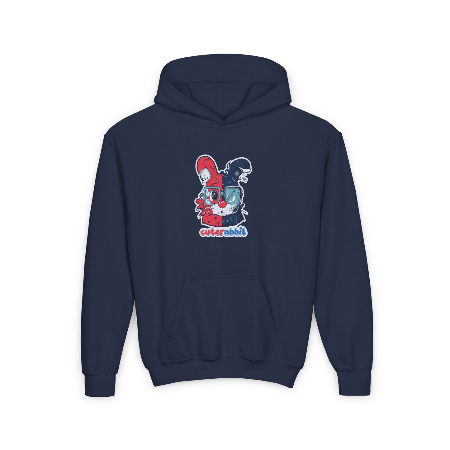 Youth Heavy Blend Hoodie - Cute Rabbit Graphic Design