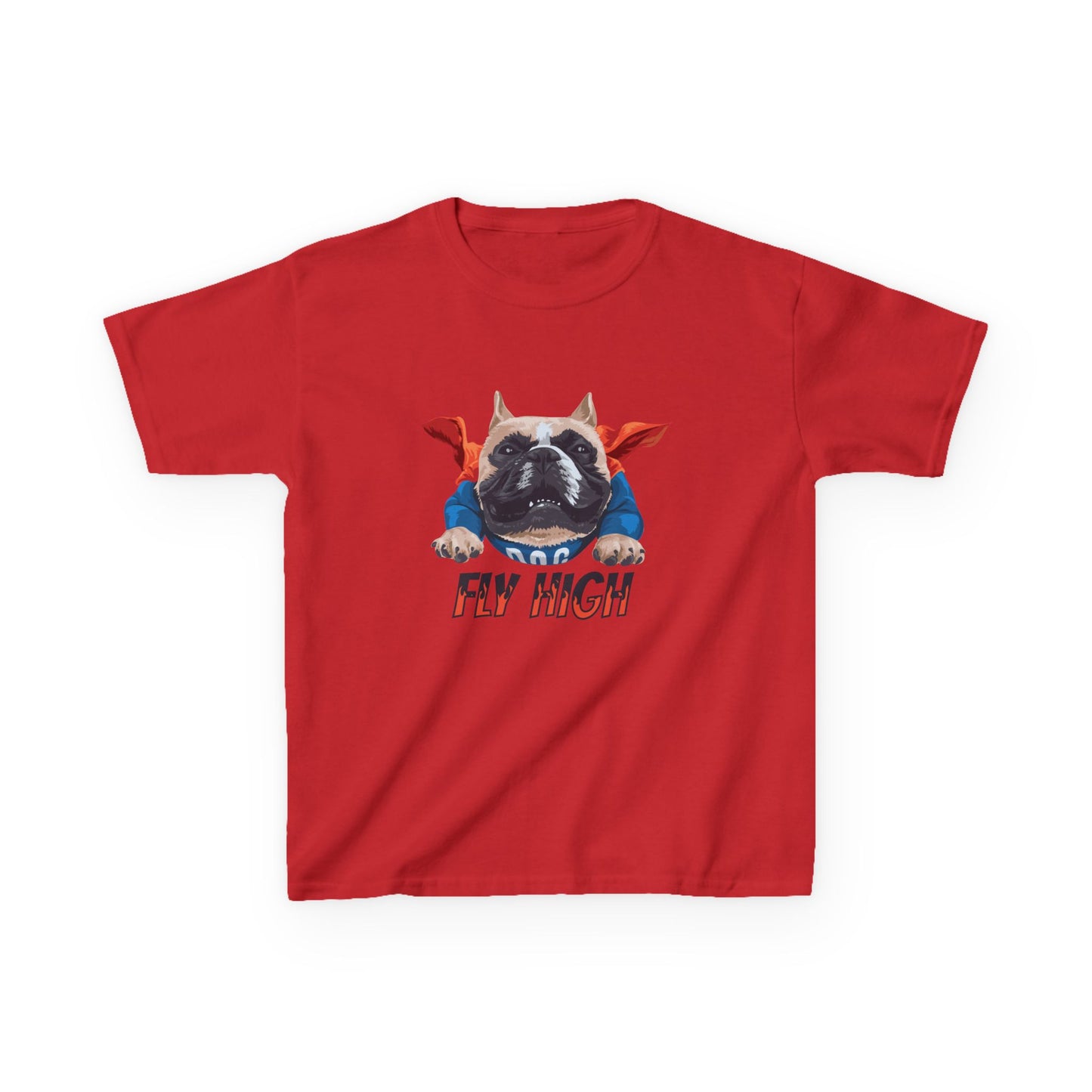 Super Dog Kids Heavy Cotton Tee - 'Fly High' Graphic T-Shirt