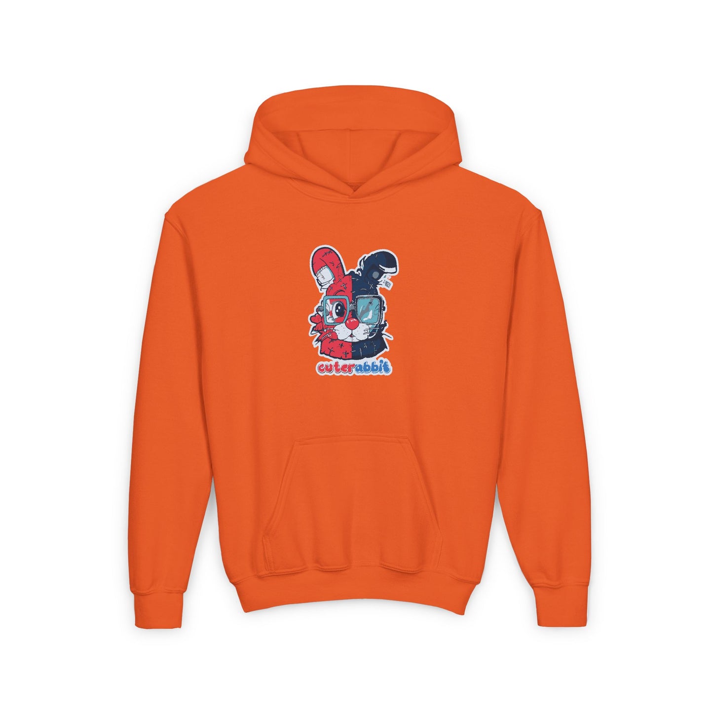 Youth Heavy Blend Hoodie - Cute Rabbit Graphic Design