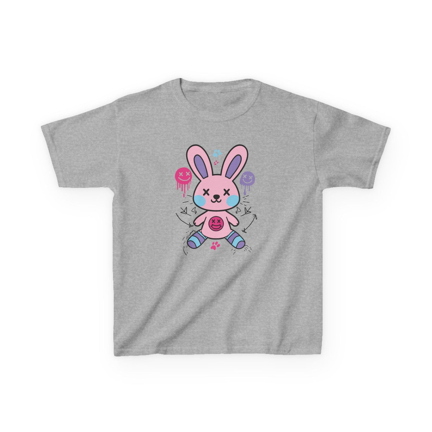 Cute Bunny Kids Heavy Cotton Tee - Fun & Playful Design for Spring Celebrations