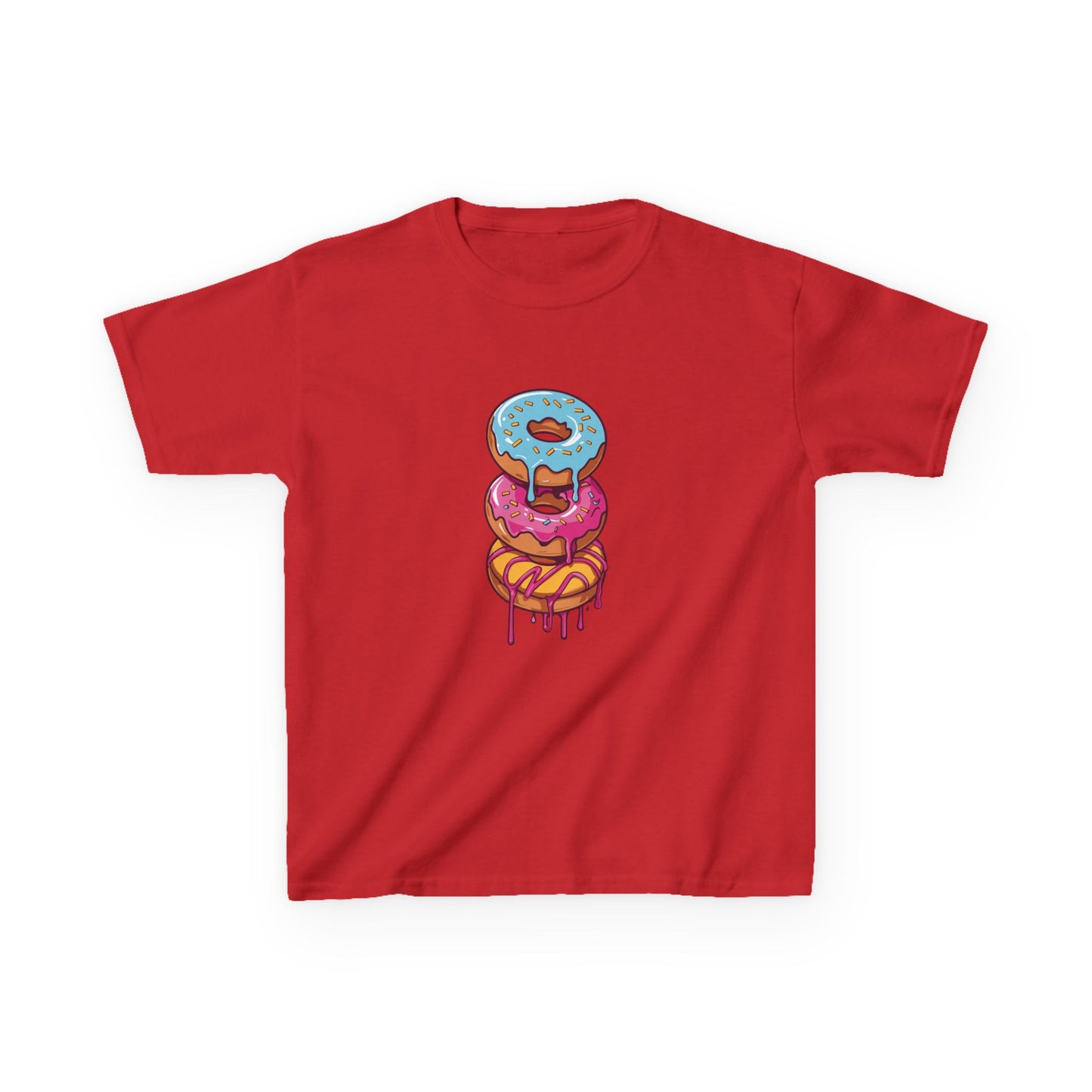 Cute Donut Stack Kids Heavy Cotton™ Tee - Fun & Colorful T-Shirt for Young Food Lovers