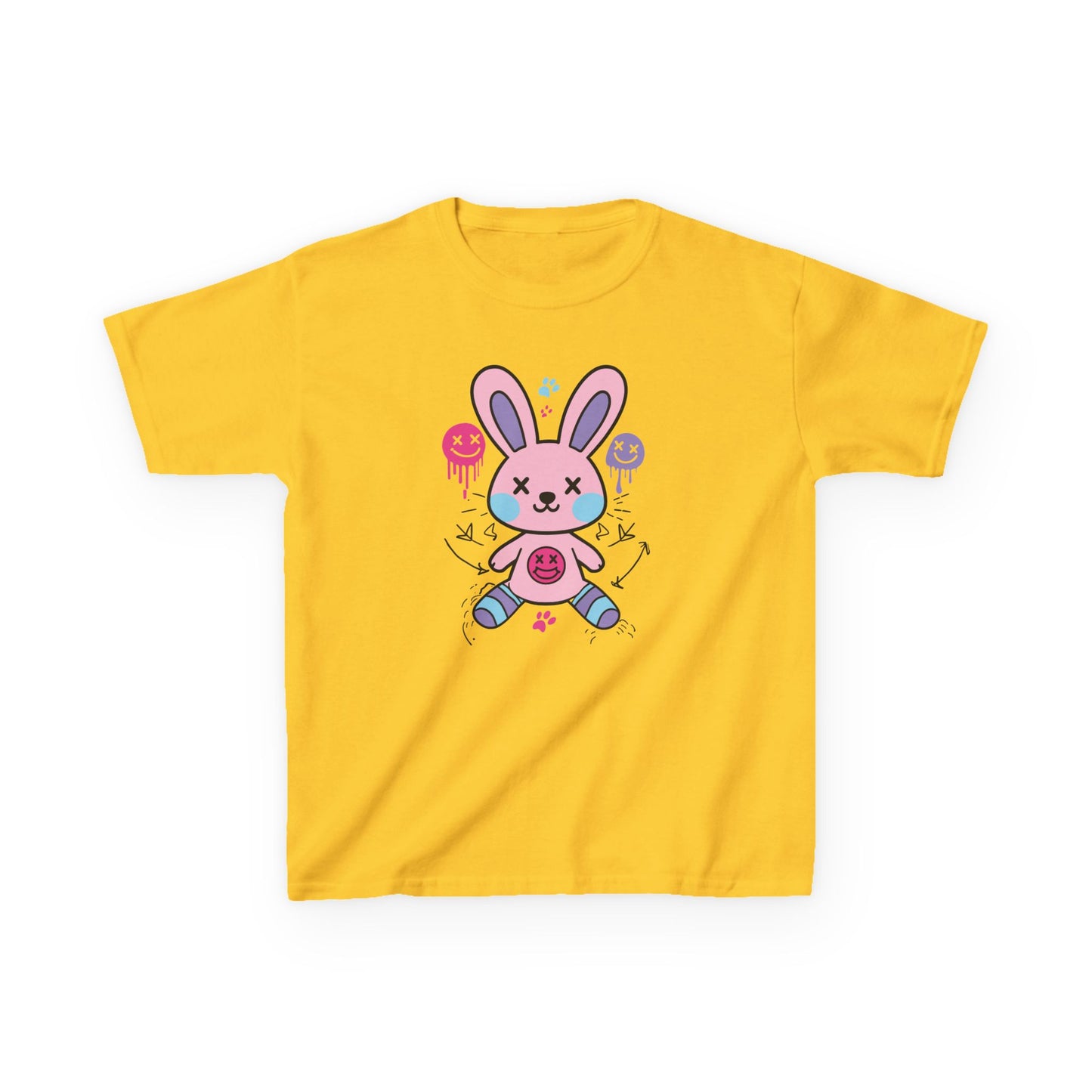 Cute Bunny Kids Heavy Cotton Tee - Fun & Playful Design for Spring Celebrations