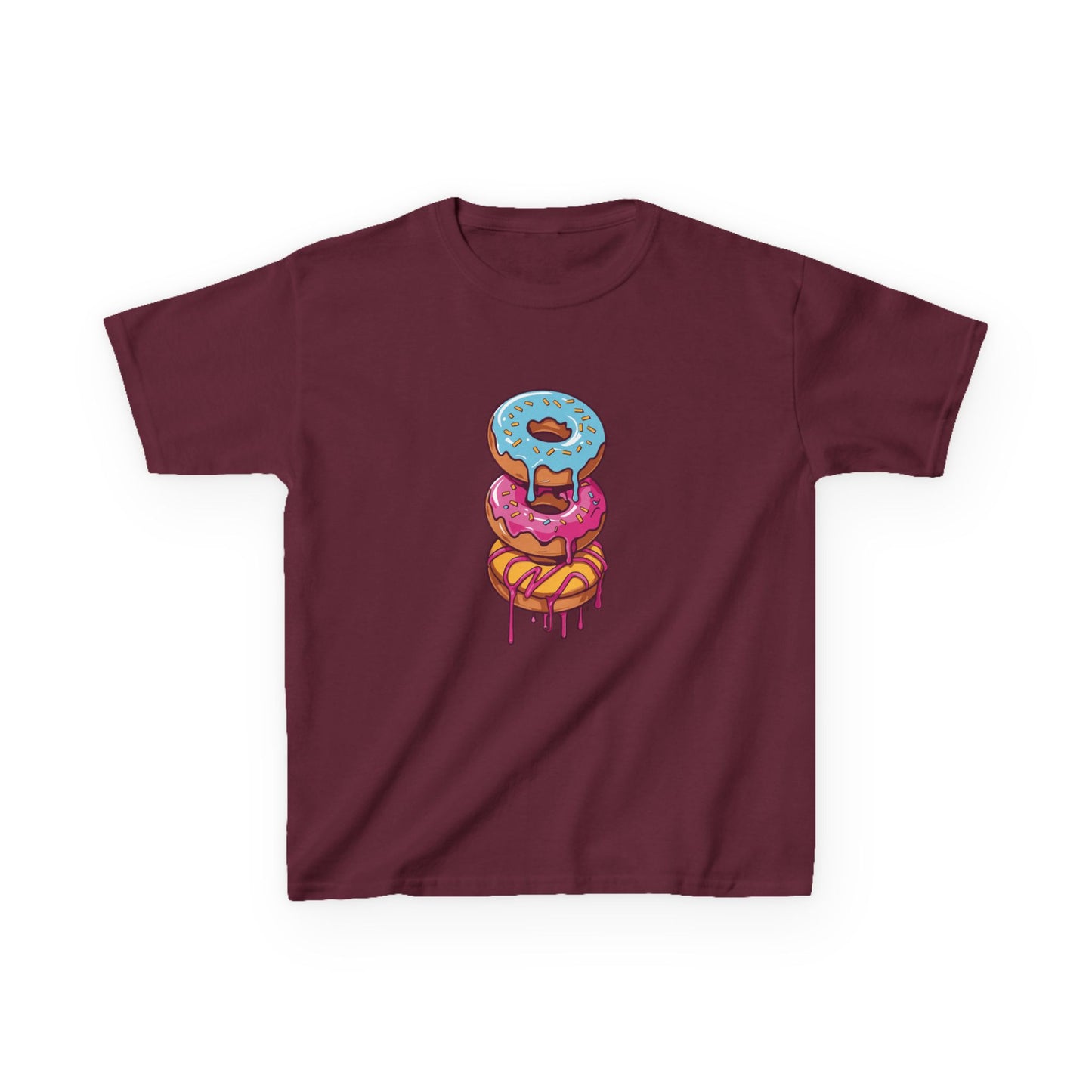 Cute Donut Stack Kids Heavy Cotton™ Tee - Fun & Colorful T-Shirt for Young Food Lovers