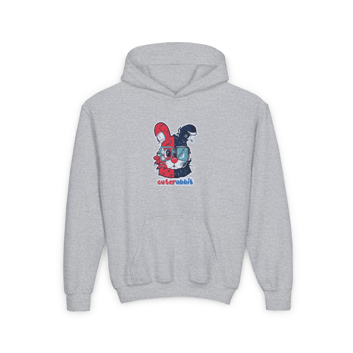 Youth Heavy Blend Hoodie - Cute Rabbit Graphic Design