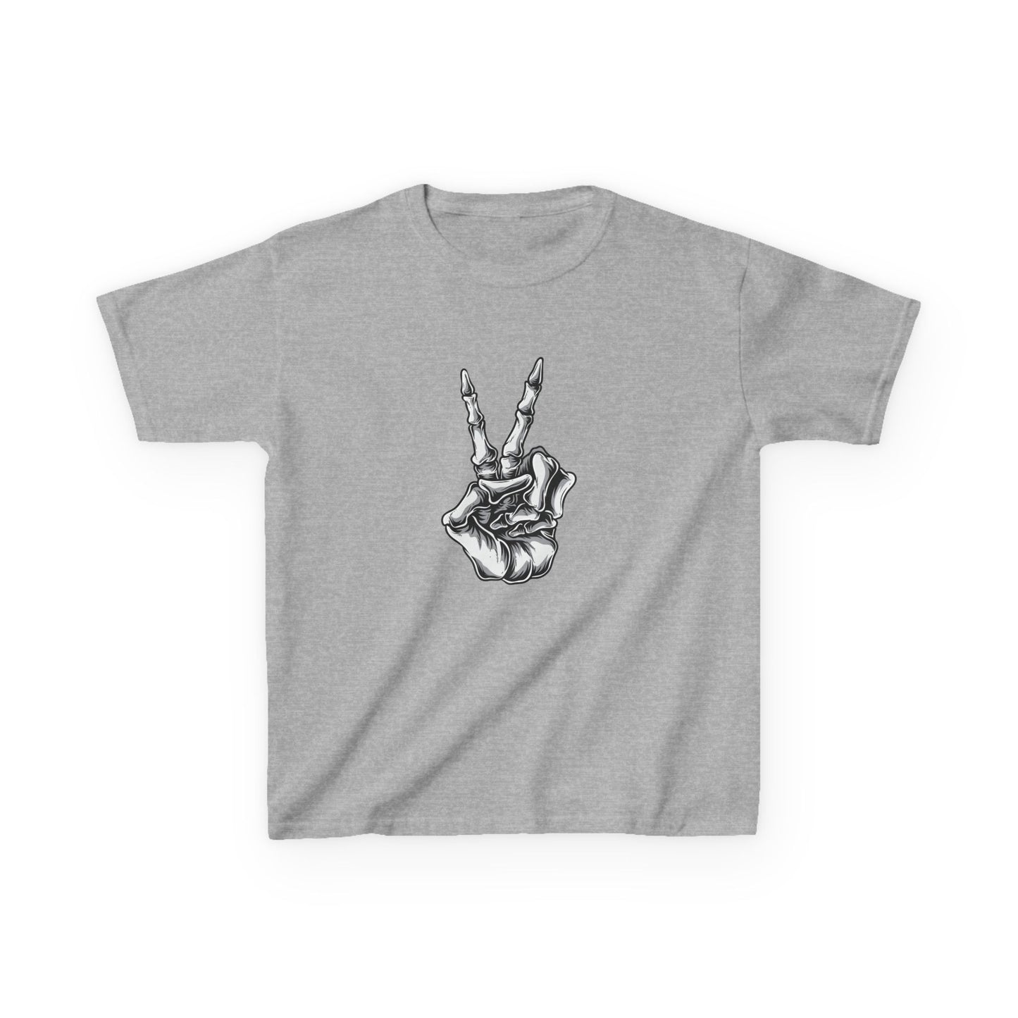 Kids Rock On Heavy Cotton Tee - Skeleton Hand Design