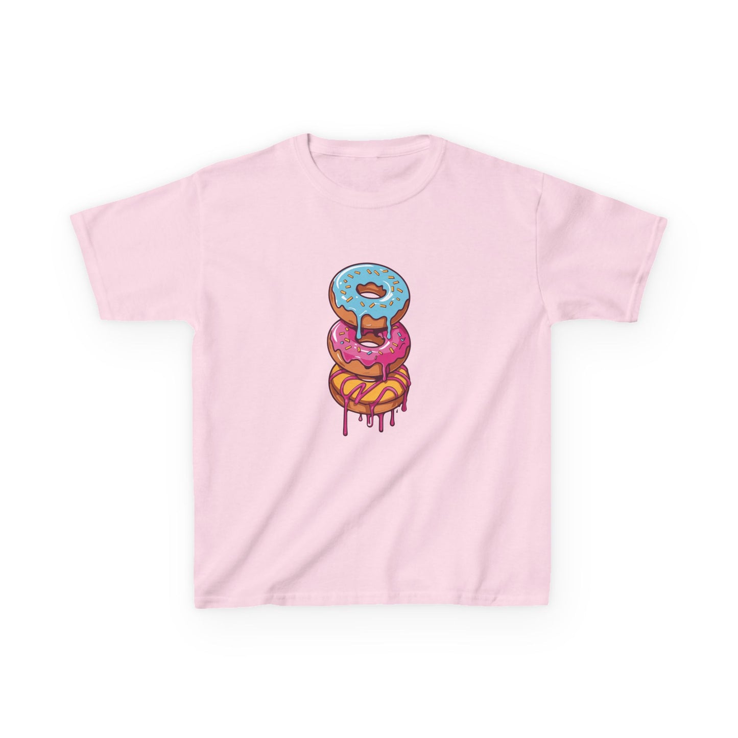 Cute Donut Stack Kids Heavy Cotton™ Tee - Fun & Colorful T-Shirt for Young Food Lovers