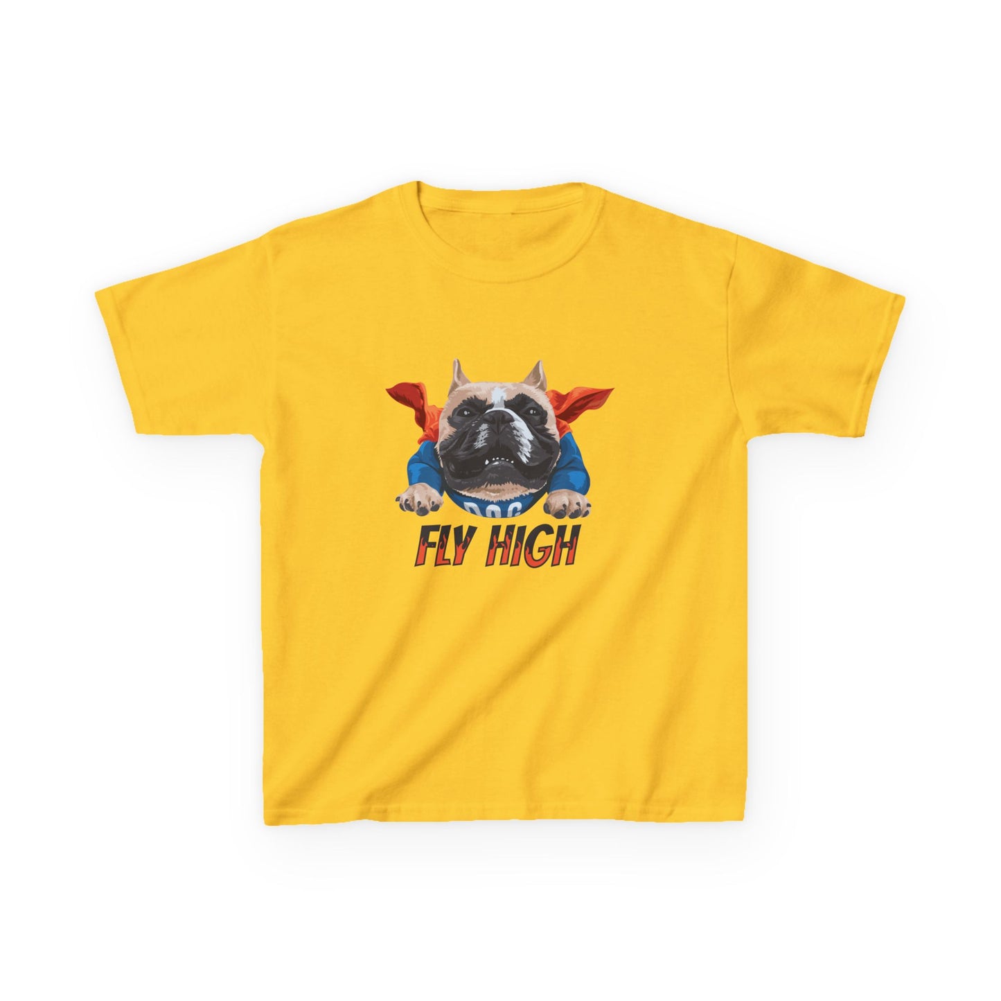 Super Dog Kids Heavy Cotton Tee - 'Fly High' Graphic T-Shirt