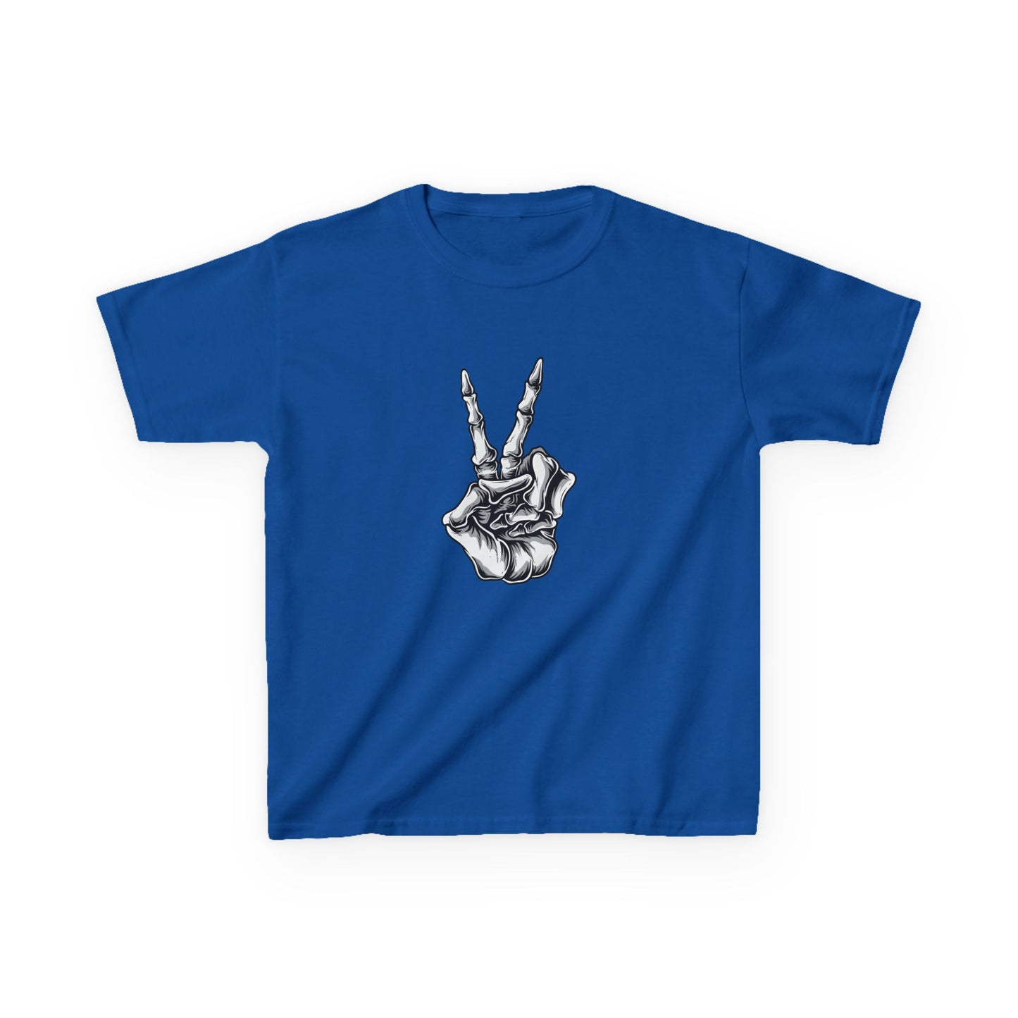 Kids Rock On Heavy Cotton Tee - Skeleton Hand Design