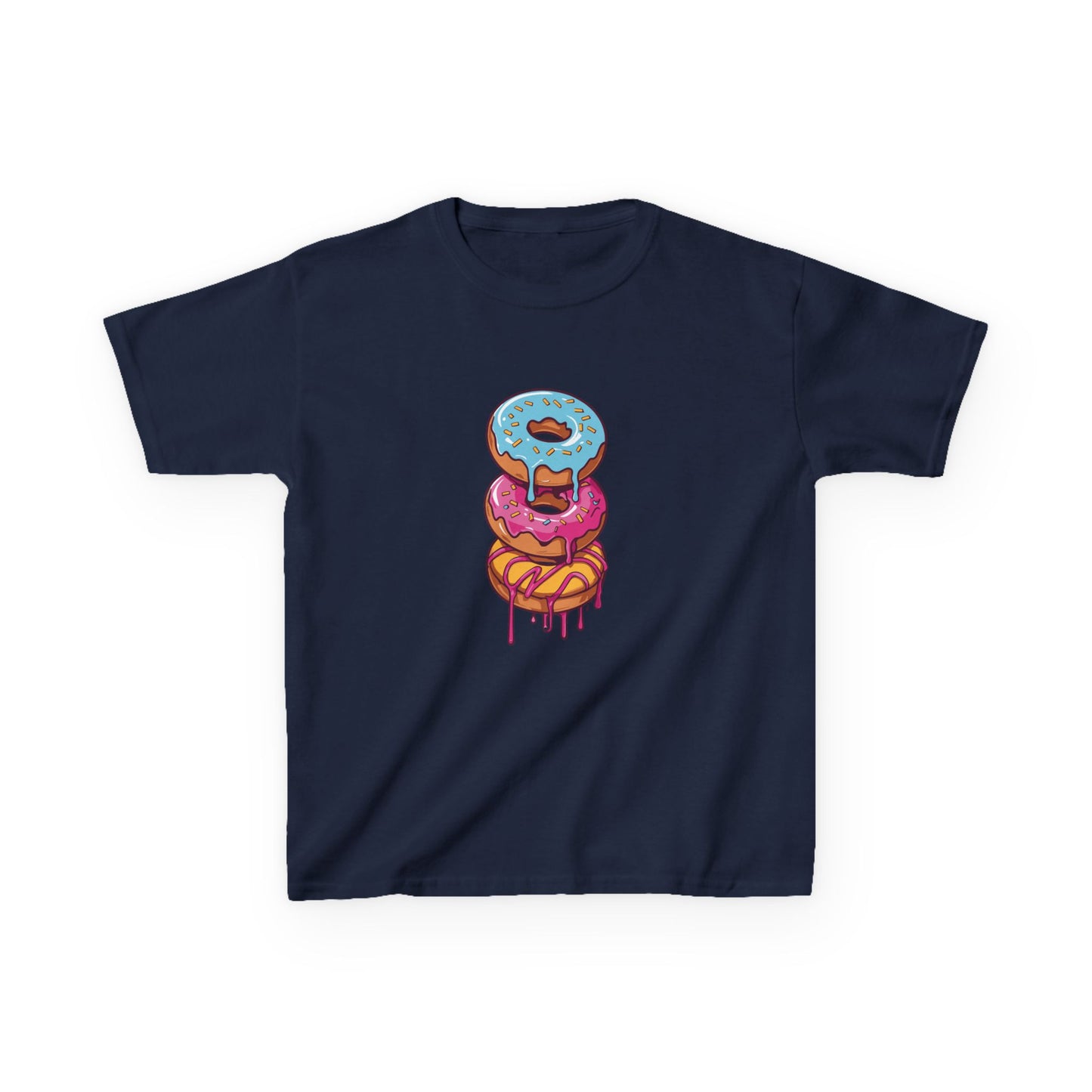 Cute Donut Stack Kids Heavy Cotton™ Tee - Fun & Colorful T-Shirt for Young Food Lovers