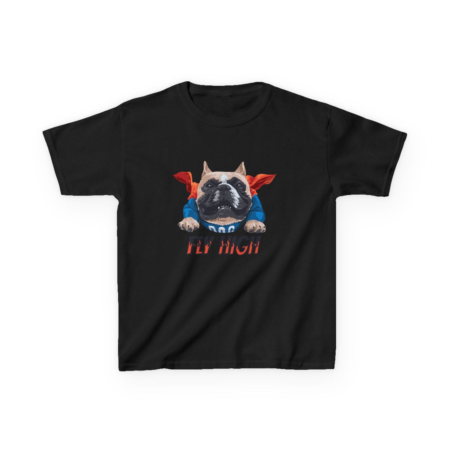 Super Dog Kids Heavy Cotton Tee - 'Fly High' Graphic T-Shirt