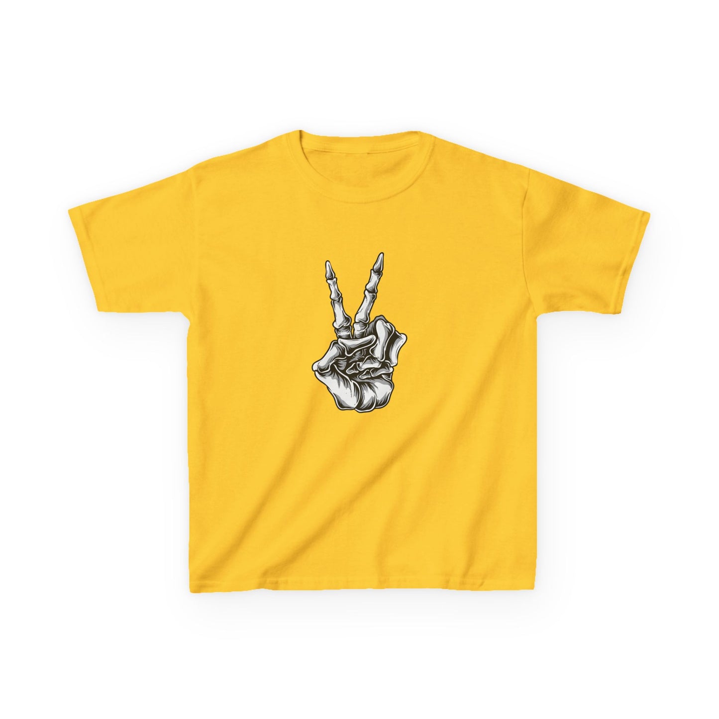 Kids Rock On Heavy Cotton Tee - Skeleton Hand Design