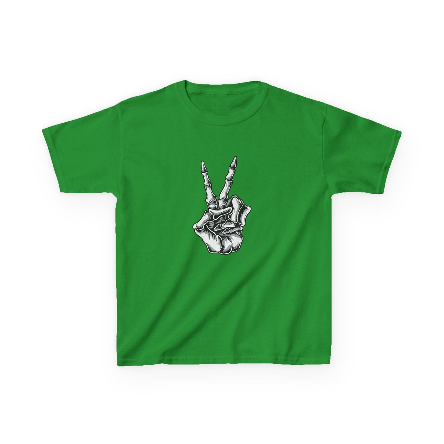 Kids Rock On Heavy Cotton Tee - Skeleton Hand Design