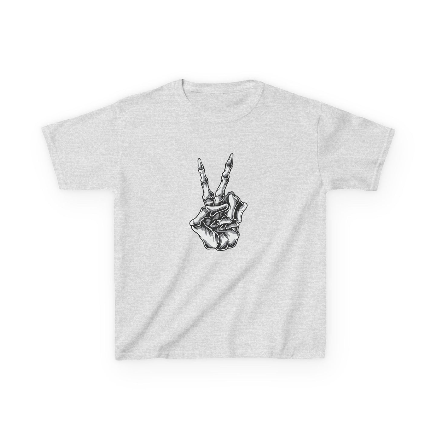 Kids Rock On Heavy Cotton Tee - Skeleton Hand Design