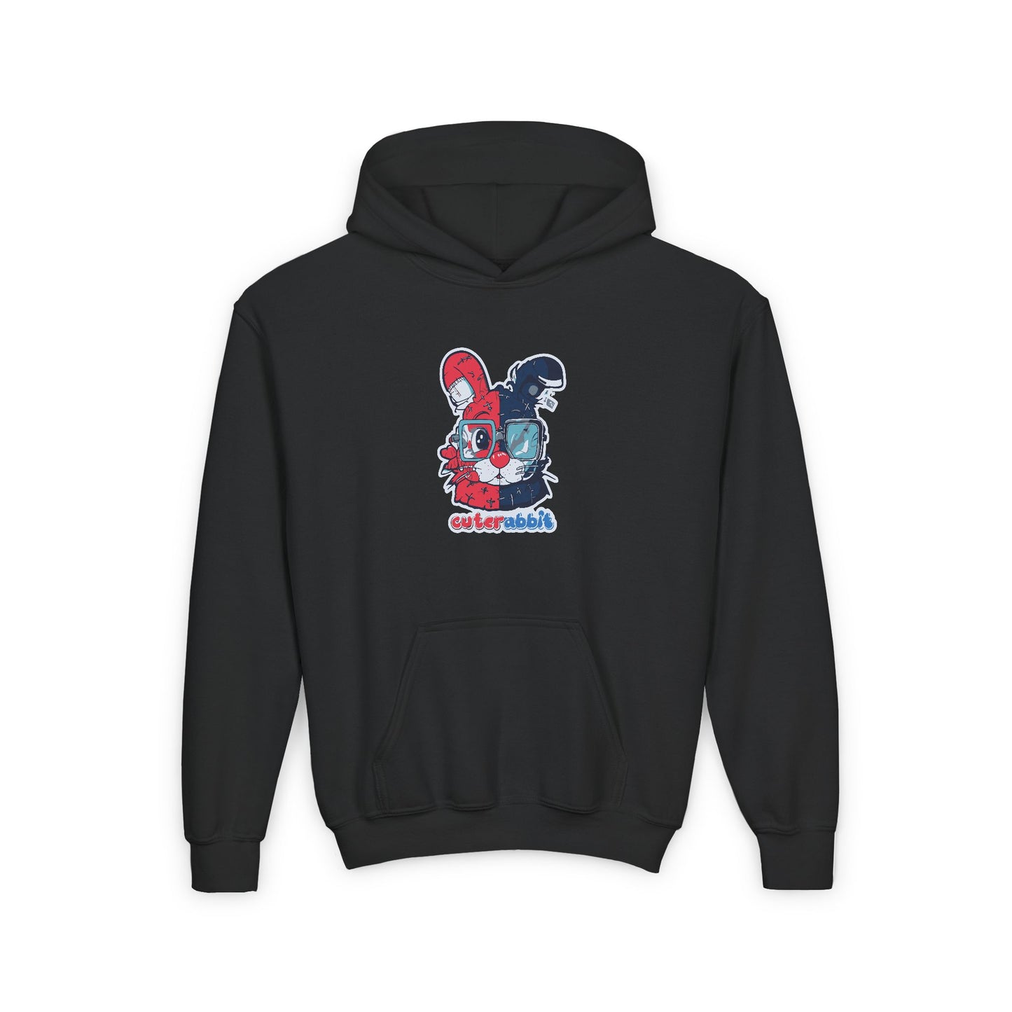 Youth Heavy Blend Hoodie - Cute Rabbit Graphic Design