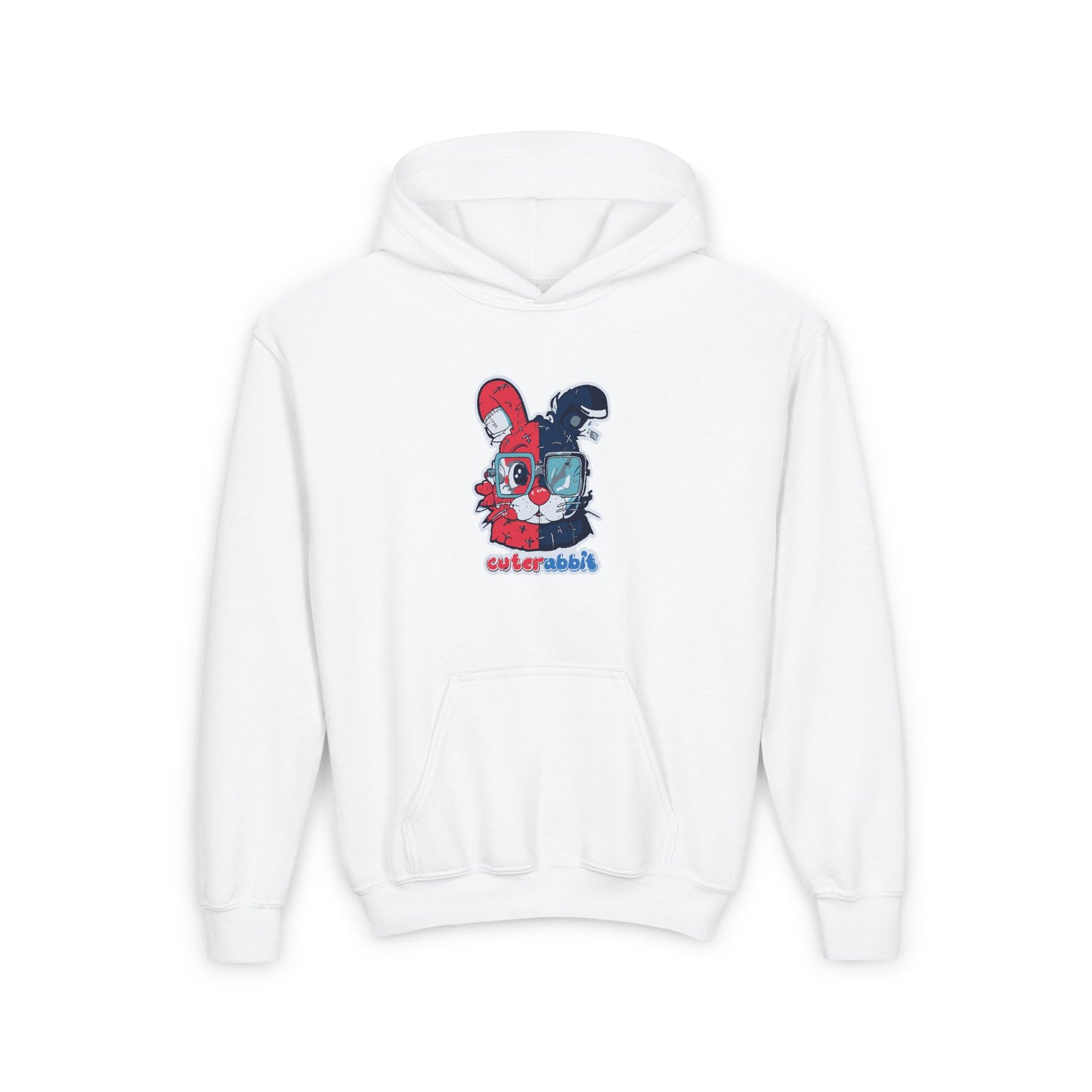 Youth Heavy Blend Hoodie - Cute Rabbit Graphic Design