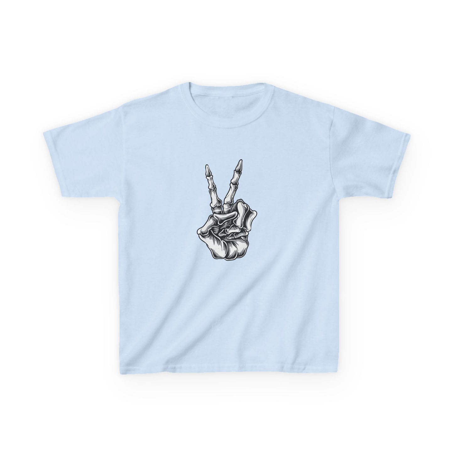 Kids Rock On Heavy Cotton Tee - Skeleton Hand Design