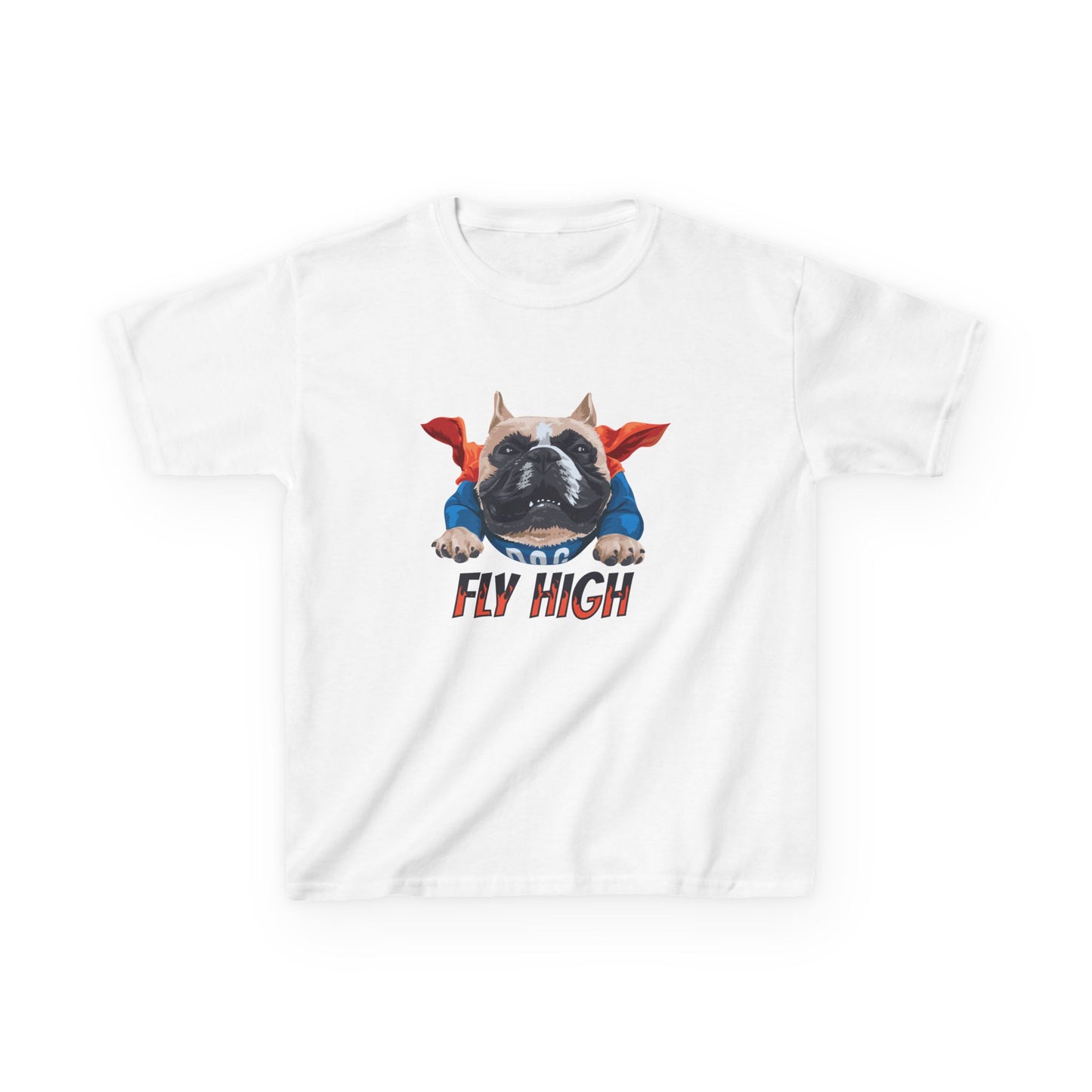 Super Dog Kids Heavy Cotton Tee - 'Fly High' Graphic T-Shirt