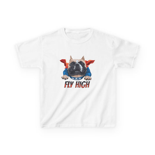 Super Dog Kids Heavy Cotton Tee - 'Fly High' Graphic T-Shirt