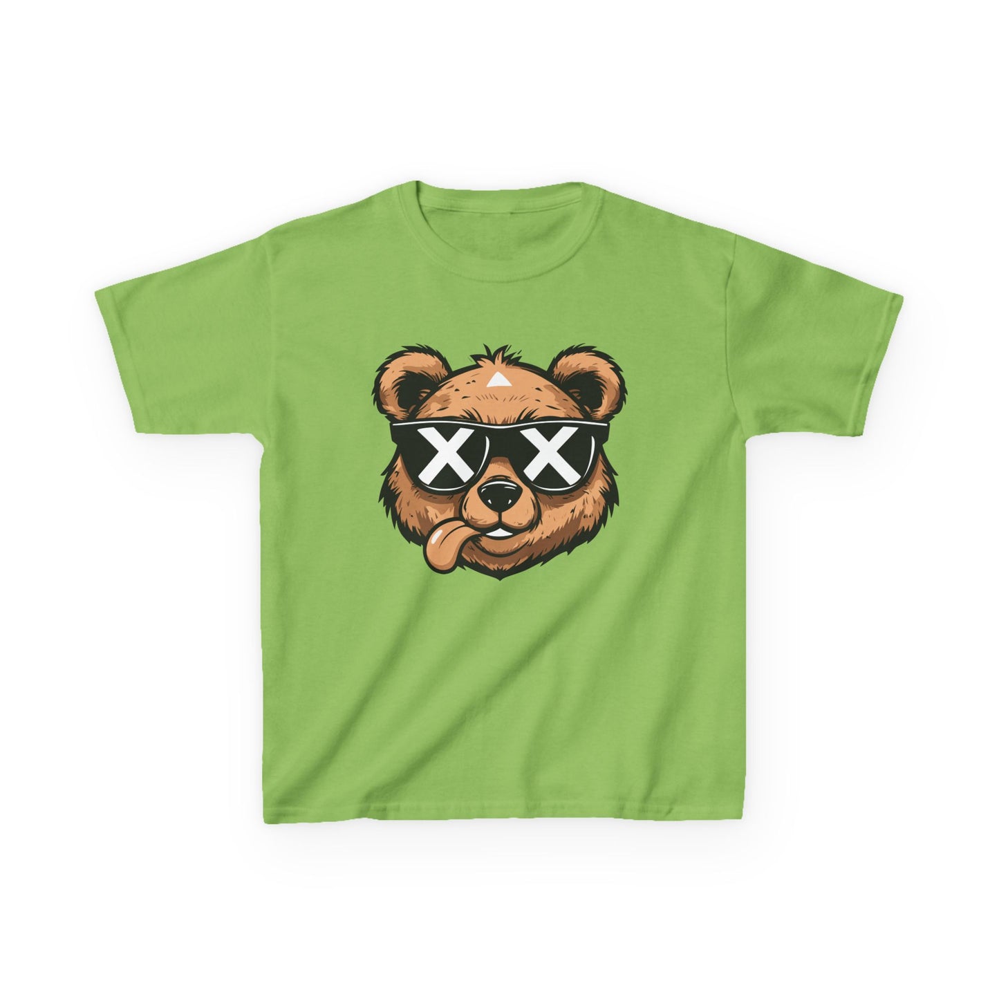 Cool Bear Graphic Kids Tee - Trendy Heavy Cotton Shirt for Fun Adventures