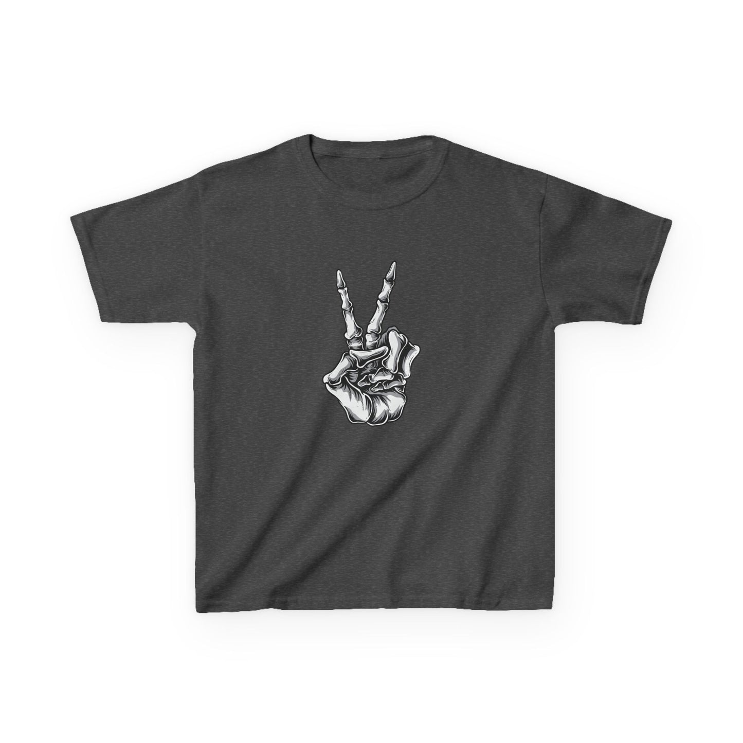 Kids Rock On Heavy Cotton Tee - Skeleton Hand Design