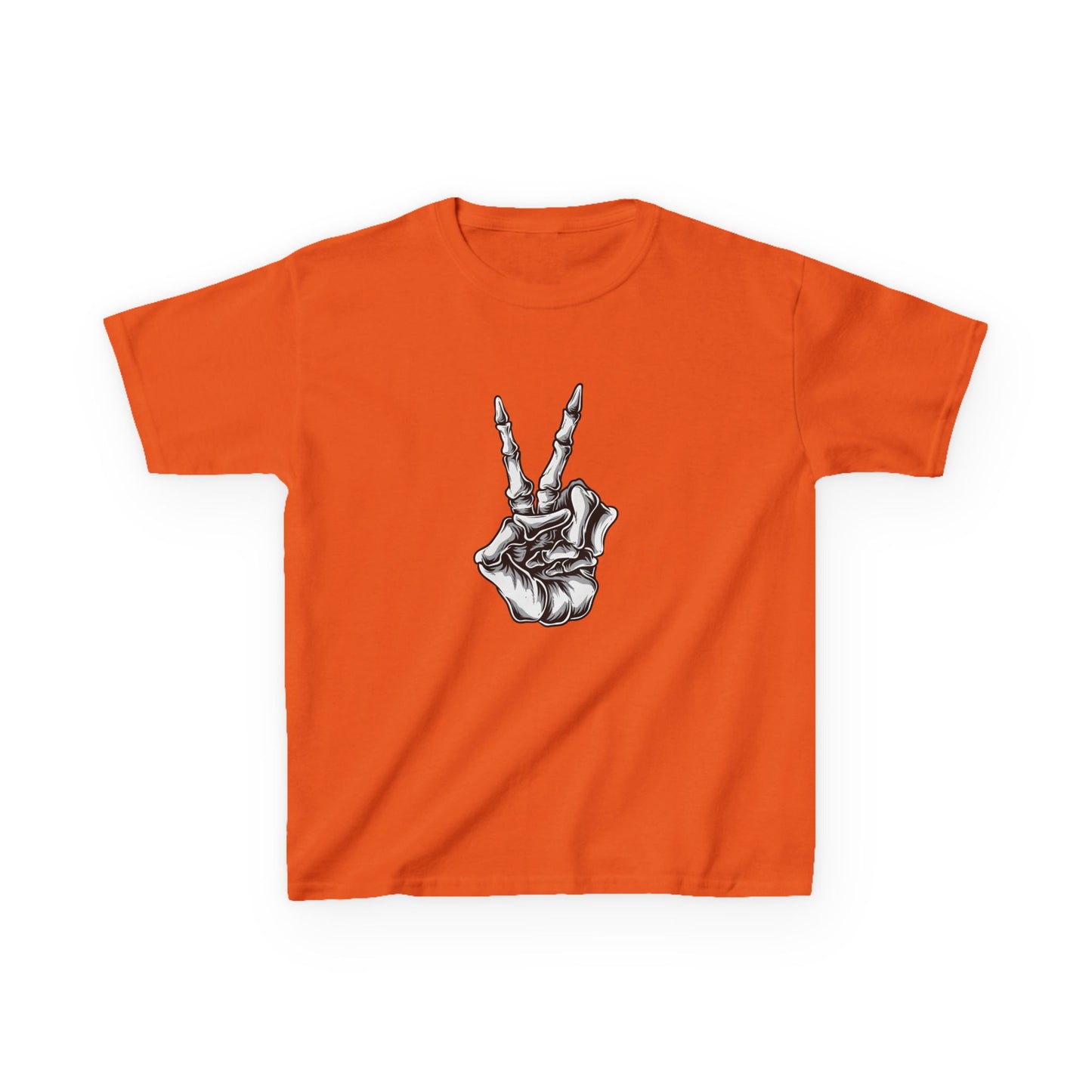 Kids Rock On Heavy Cotton Tee - Skeleton Hand Design