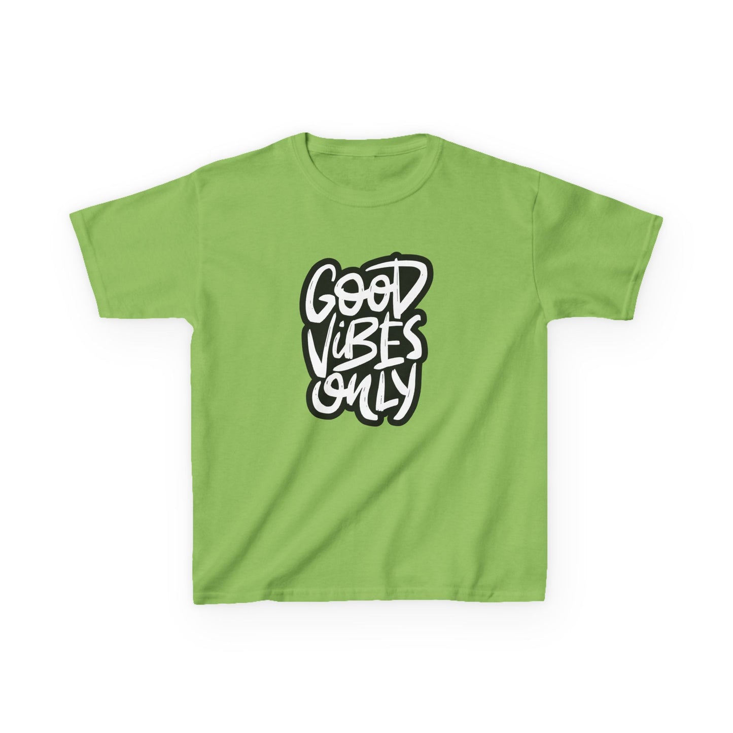 Good Vibes Only Kids Heavy Cotton Tee - Positive Message T-Shirt for Fun and Play