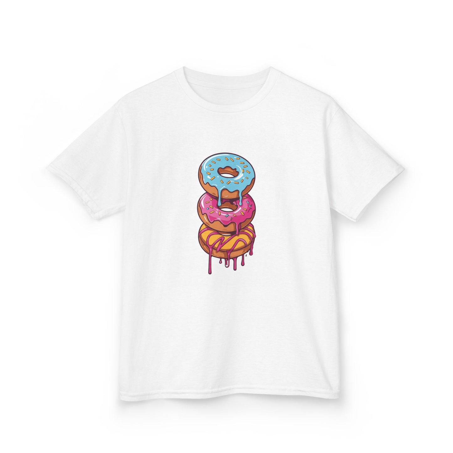 Cute Donut Stack Kids Heavy Cotton™ Tee - Fun & Colorful T-Shirt for Young Food Lovers