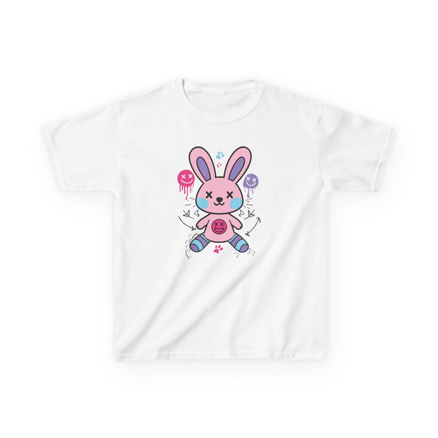 Cute Bunny Kids Heavy Cotton Tee - Fun & Playful Design for Spring Celebrations