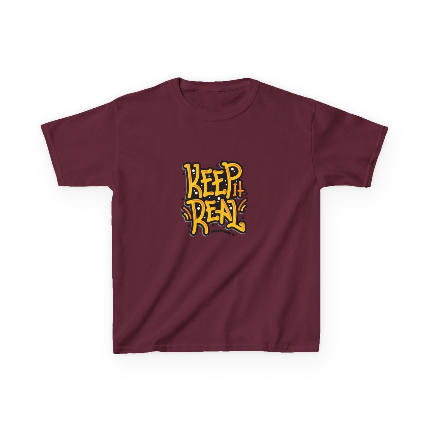 Keep It Real Kids Heavy Cotton Tee - Fun Youth T-Shirt for Everyday Wear